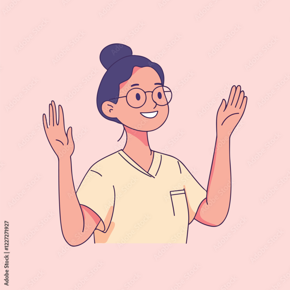 Cute cartoon Nurse in Uniform vector Illustration Cute cartoon Nurse in Uniform vector Illustration