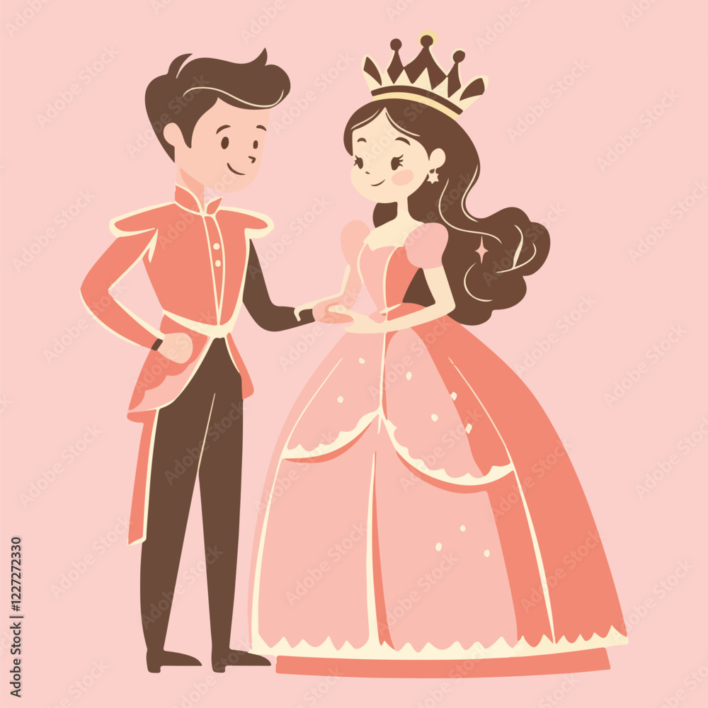 Cute cartoon Prince and Princess vector Illustration Cute cartoon Prince and Princess vector Illustration