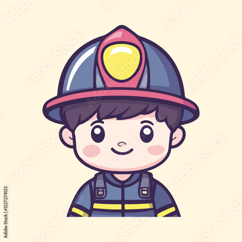 Firefighter with helmet Vector Illustration