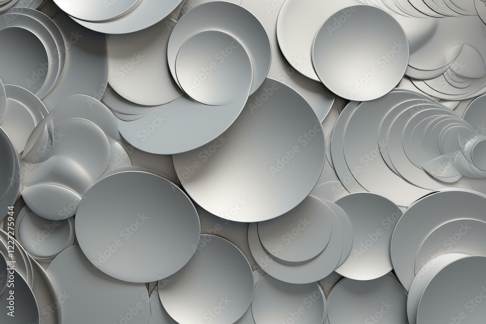 Metallic gray ellipses overlapping creating abstract modern design, ideal for backgrounds and textures Metallic gray ellipses overlapping creating abstract modern design, ideal for backgrounds and textures