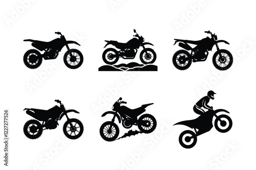 Touring motorcycle silhouette isolated on white flat design