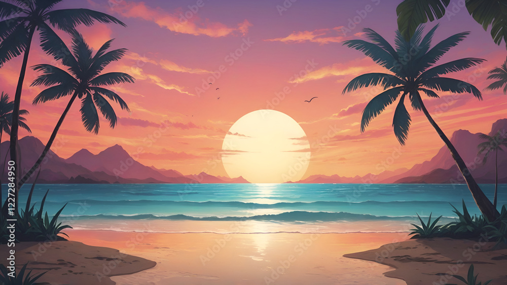 Fototapeta premium sunset on the beach