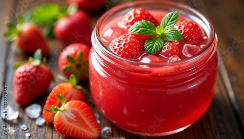 Wallpaper Mural strawberry jam in glass jar Torontodigital.ca