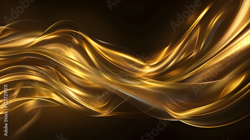 Abstract golden waves creating a dynamic and elegant visual effect.