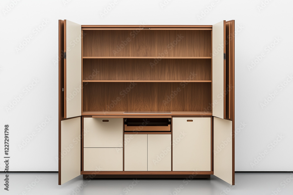 Minimalist Kitchen Cabinet with Push-to-Open Functionality for a Clean Look Minimalist Kitchen Cabinet with Push-to-Open Functionality for a Clean Look