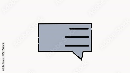 Text bubble with three lines suitable for social media posts, presentations, or communication materials for clarity and organization.
