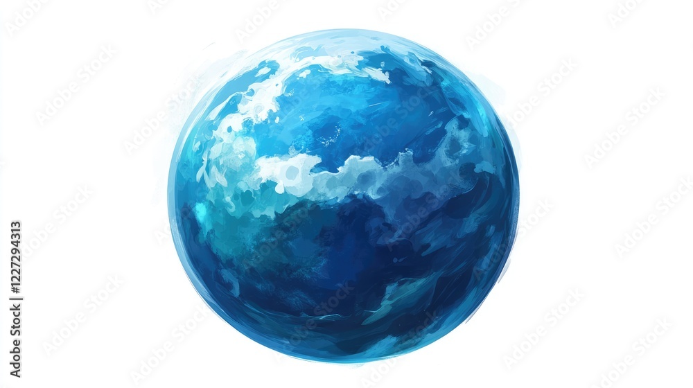 Illustration of a blue planet on a white background Illustration of a blue planet on a white background