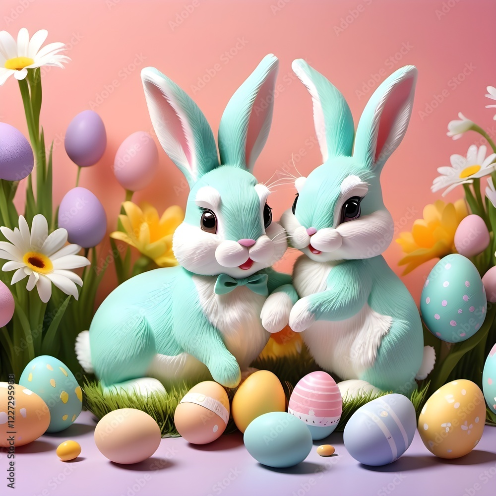 Two Bunnies On Grass Easter Images Two Bunnies On Grass Easter Images