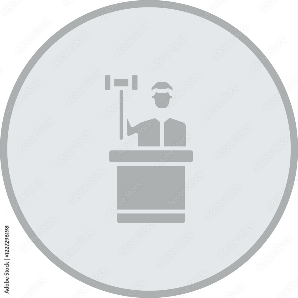 Judge With Hammer Vector Icon Design Judge With Hammer Vector Icon Design