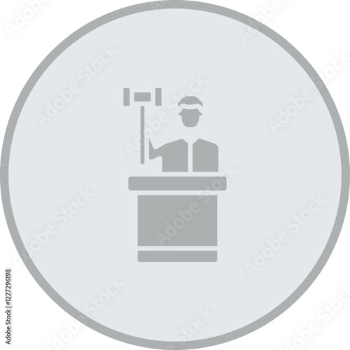 Judge With Hammer Vector Icon Design