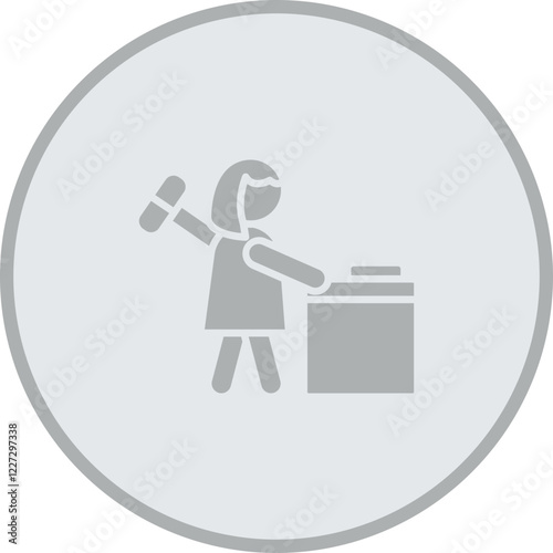 Woman Blacksmith Vector Icon Design