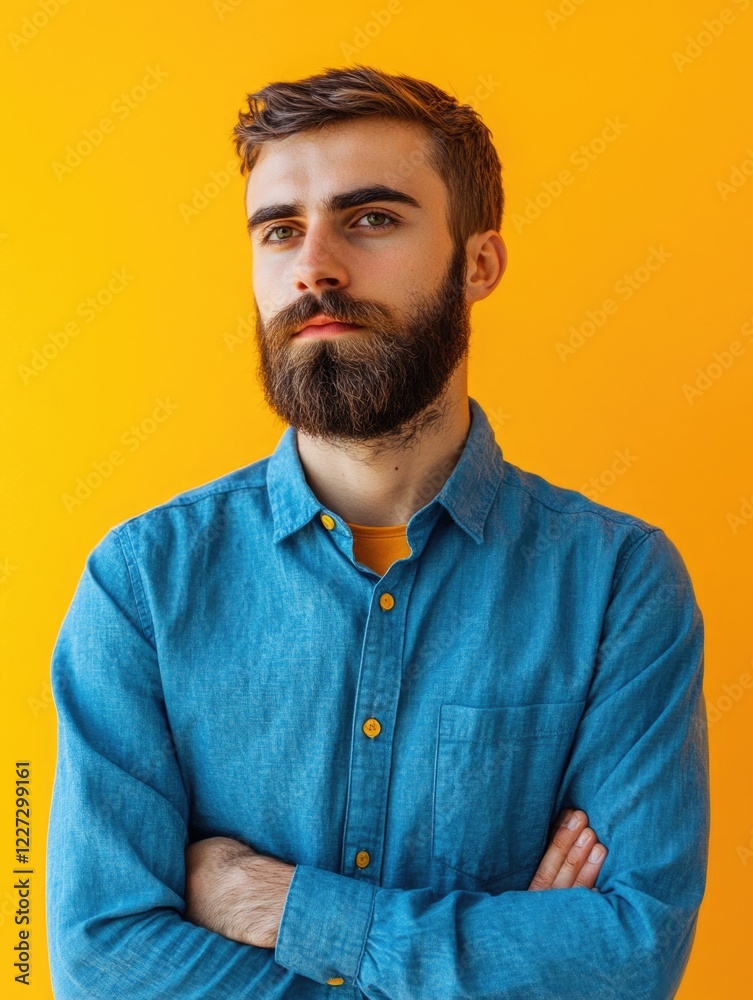 Fototapeta premium Man with beard crossing arms