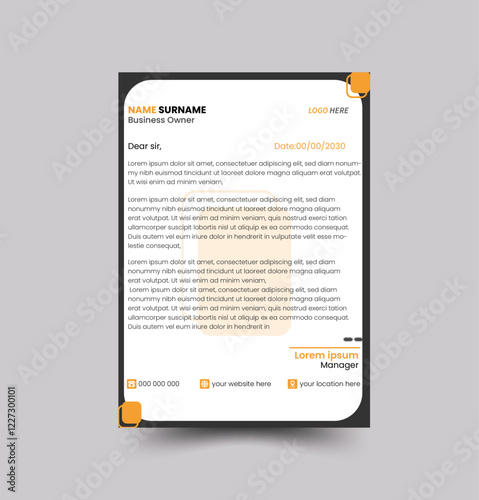 creative modern letterhead, Futuristic letterhead design, simple and clean letterhead design, Abstract creative letterhead template, Minimalist professional vector letterhead design template.