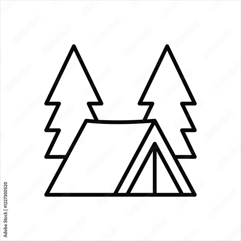 Tent Line Icons Design Elements Illustration Tent Line Icons Design Elements Illustration