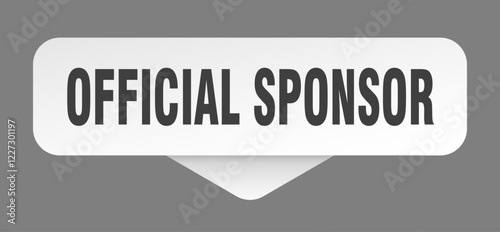 official sponsor sticker. official sponsor sign isolated on gray background