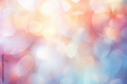 Soft pastel colors blend seamlessly, creating a dreamy and ethereal backdrop illuminated by blurred bokeh lights