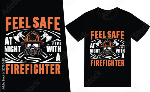 graphic firefighter t-shirt design 