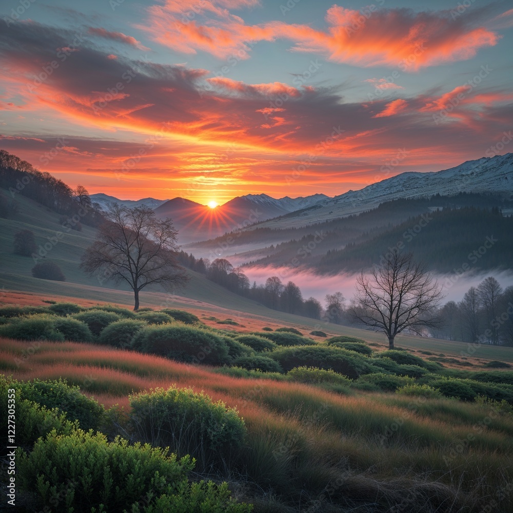 Obraz premium sunset in the mountains