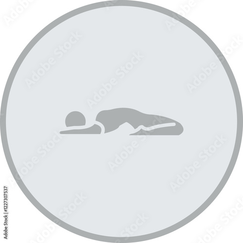 Reclining Hero Pose (Supta Virasana) Vector Icon Design