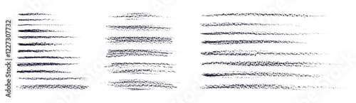 Chalk brush, pencil strokes Vector art texture set