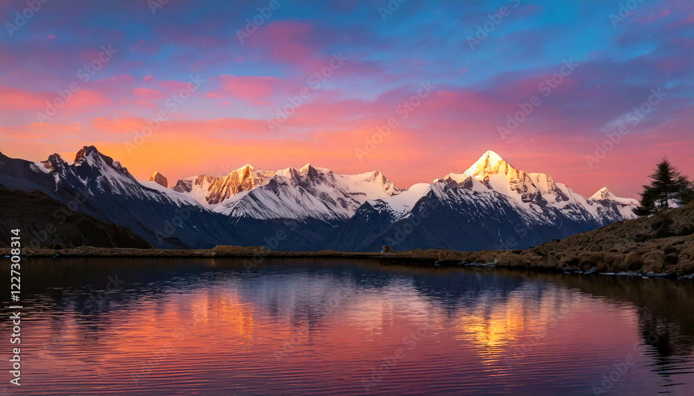 Northern lake Landscape with snow mountain, part 10 Northern lake Landscape with snow mountain, part 10