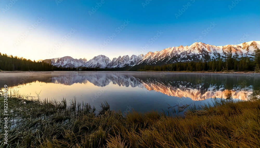 Northern lake Landscape with snow mountain, part 8 Northern lake Landscape with snow mountain, part 8