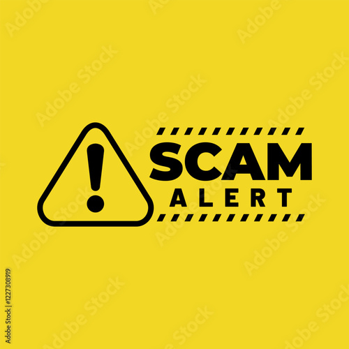 Scam alert warning background. Stay safe and secure with scam