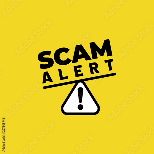 Scam alert warning background. Stay safe and secure with scam