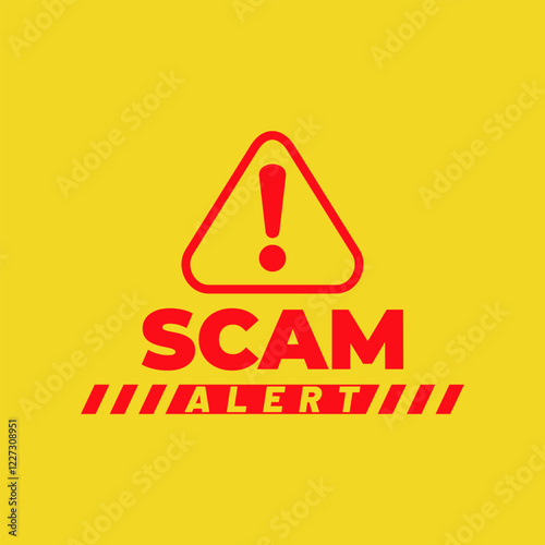 Scam alert warning background. Stay safe and secure with scam