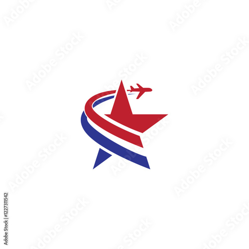 star air plane. vector illustration of stars and airplanes for icon, symbol or logo. star and plane logo