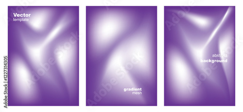Collection abstract blurred background. Gradient mesh. soft color mix, Effect soft glow white purple blend. Modern design template for web covers, ad banners, posters, brochures, flyers. Vector EPS