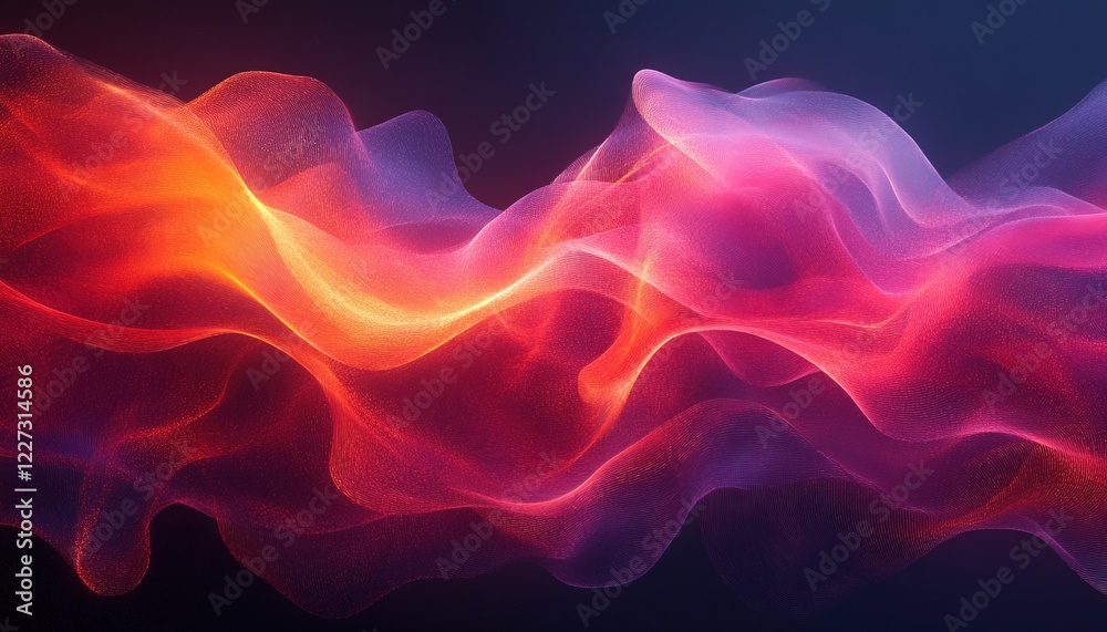 Fototapeta premium Abstract colorful waves flowing on dark background