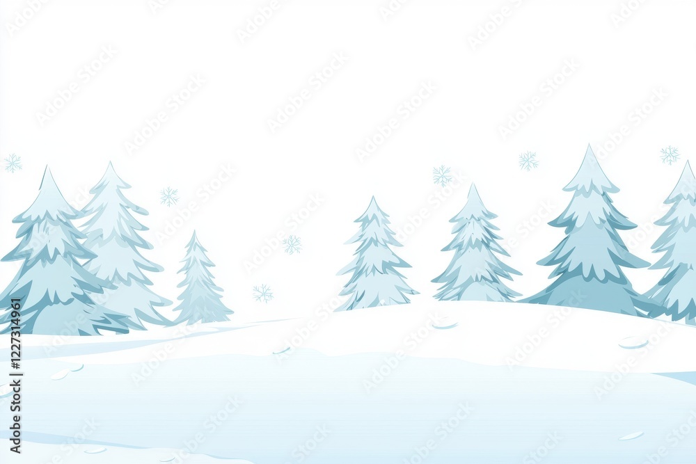 Winter Landscape Gradient: A snowy landscape with a sky transitioning from crisp white to pale blue, accented by snow-covered trees Winter Landscape Gradient: A snowy landscape with a sky transitioning from crisp white to pale blue, accented by snow-covered trees