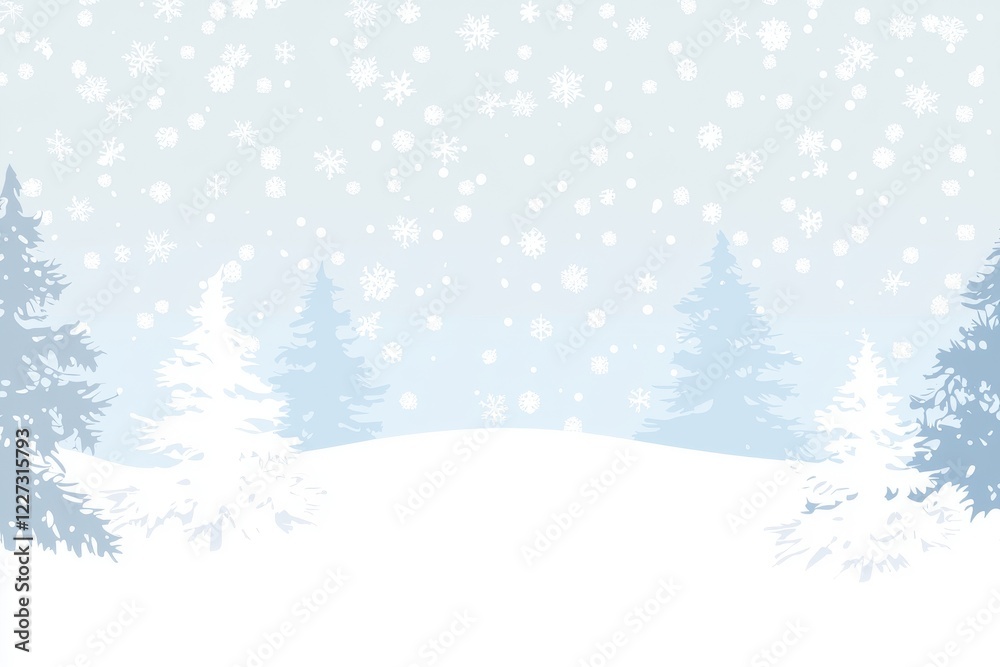 Winter Landscape Gradient: A snowy landscape with a sky transitioning from crisp white to pale blue, accented by snow-covered trees Winter Landscape Gradient: A snowy landscape with a sky transitioning from crisp white to pale blue, accented by snow-covered trees