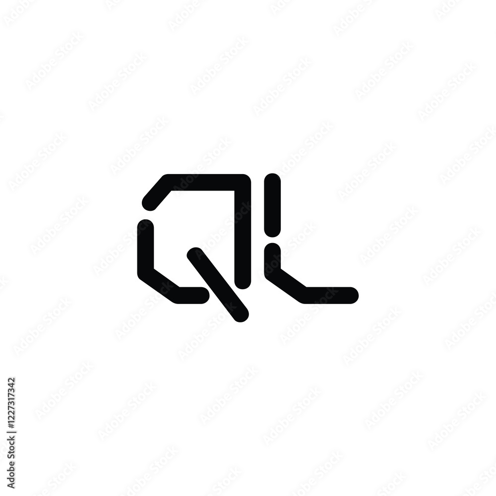 QL monogram logo design letter text name symbol monochrome logotype alphabet character simple logo QL monogram logo design letter text name symbol monochrome logotype alphabet character simple logo