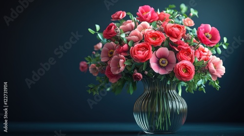 Wallpaper Mural Vibrant Flower Arrangement in a Glass Vase with Colorful Blooms, Perfect for Home Decor and Party Centerpiece Ideas Torontodigital.ca