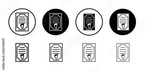 Birth certification icon linear logo isolated