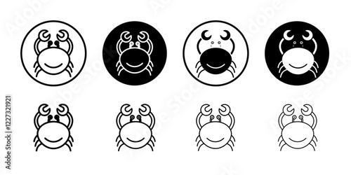 Crabs icon linear logo isolated