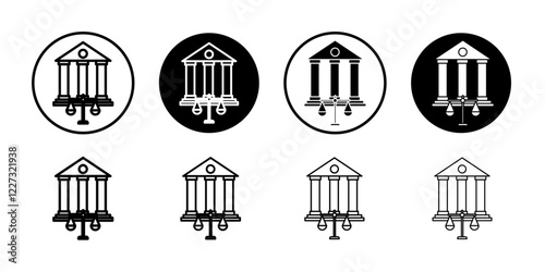 Court judgement icon linear logo isolated