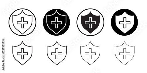 Health insurance icon linear logo isolated