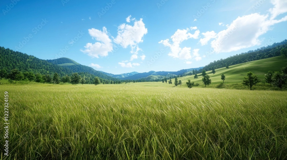 Fototapeta premium Serene Summer Meadow Landscape