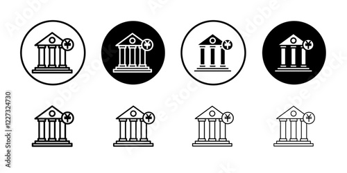 Japanese bank icon linear logo isolated
