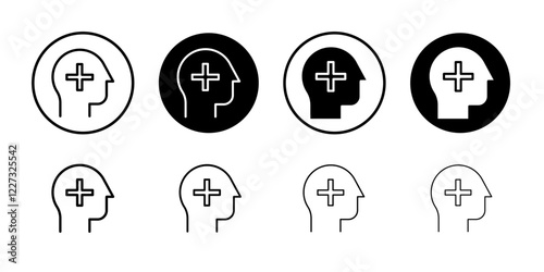 Mental health icon linear logo isolated