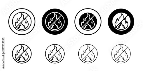 No fire icon linear logo isolated