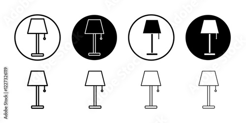 Night Bedside Lamp icon linear logo isolated