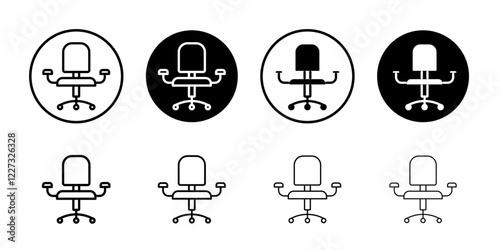 Office chair icon linear logo isolated