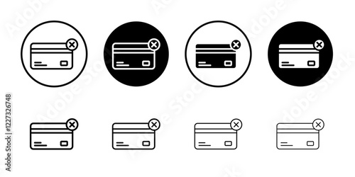 Payment cancel icon linear logo isolated