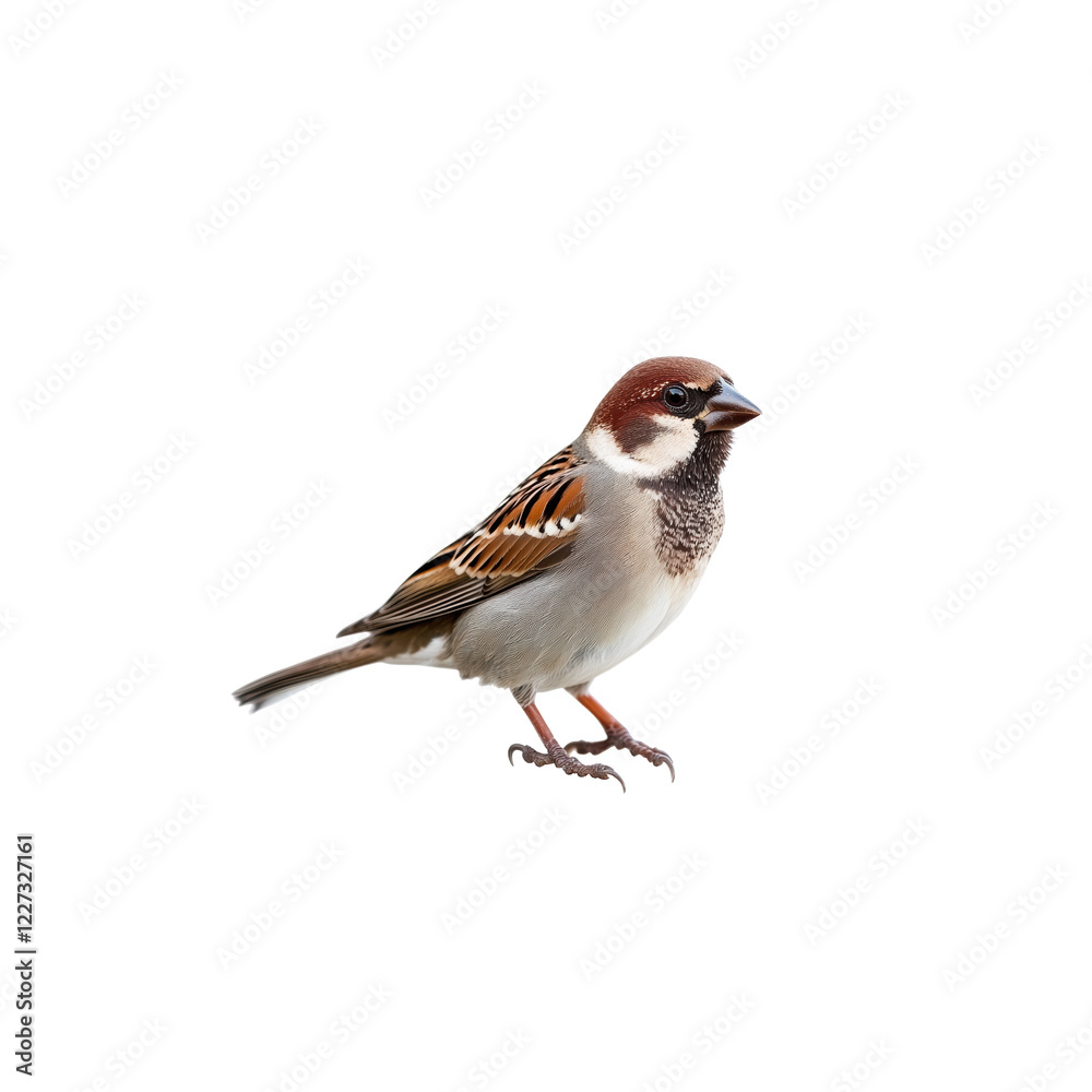 Small Brown Bird with White Chest and Detailed Feather Patterns isolated on transparent background Small Brown Bird with White Chest and Detailed Feather Patterns isolated on transparent background