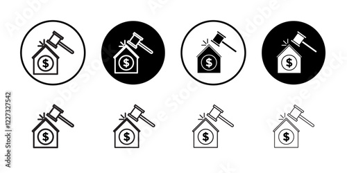 Real estate auction icon linear logo isolated