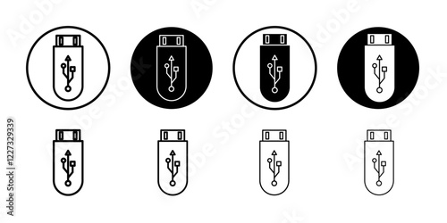 Usb stick icon linear logo isolated